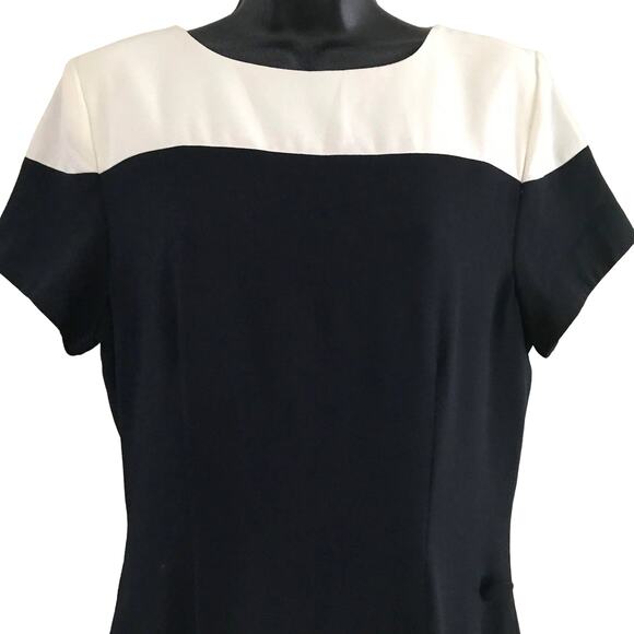 Vintage First Focus Black and White Dress 80s Size Medium 7/8 - Picture 5 of 7